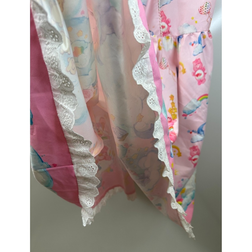 Romwe Care Bears Pink Lace Trim Bow Mini Dress 4XL Kawaii Pastel Rainbow Cosplay - Picture 11 of 15
